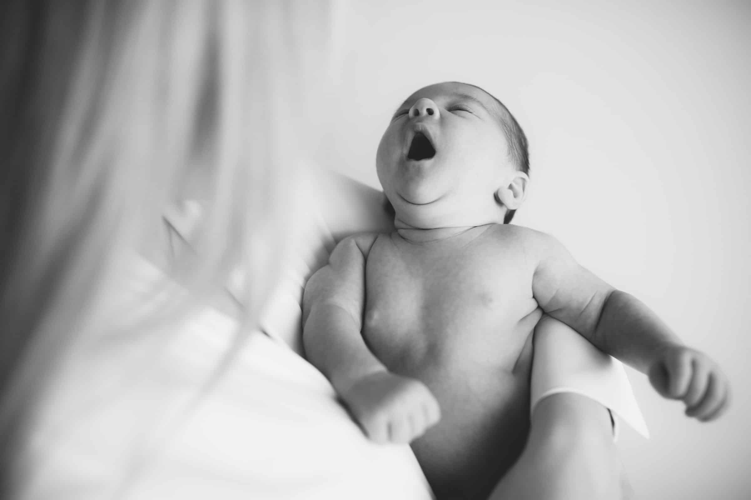 bump To Baby photography - Close up Of baby yawning